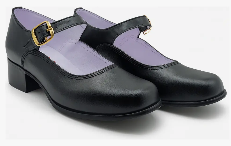 Zapato Escolta Piel Tacón Escolar Suela Cosida